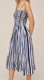 SMOCKED MIDI DRESS
