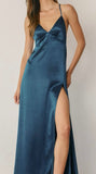 SATIN PLUNGING MAXI