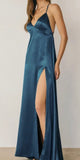 SATIN PLUNGING MAXI