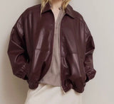 VEGAN LEATHER BOMBER