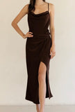 COWL NECK MIDI DRESS