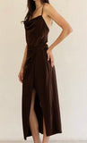 COWL NECK MIDI DRESS