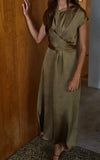 SATIN CROSS TIE DRESS