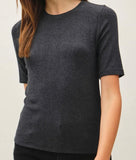 RIBBED SHORT SLEEVE BASIC