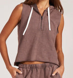 1/2 ZIP SLEEVELESS HOODIE