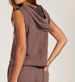1/2 ZIP SLEEVELESS HOODIE