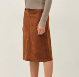 SUEDE PENCIL SKIRT